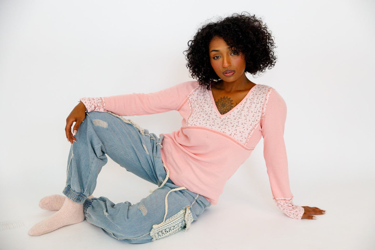 Rosie Baby Pink Floral Long Sleeve