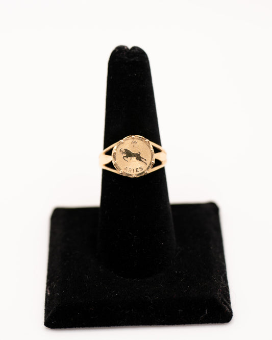 14K Yellow Gold Aries Ring
