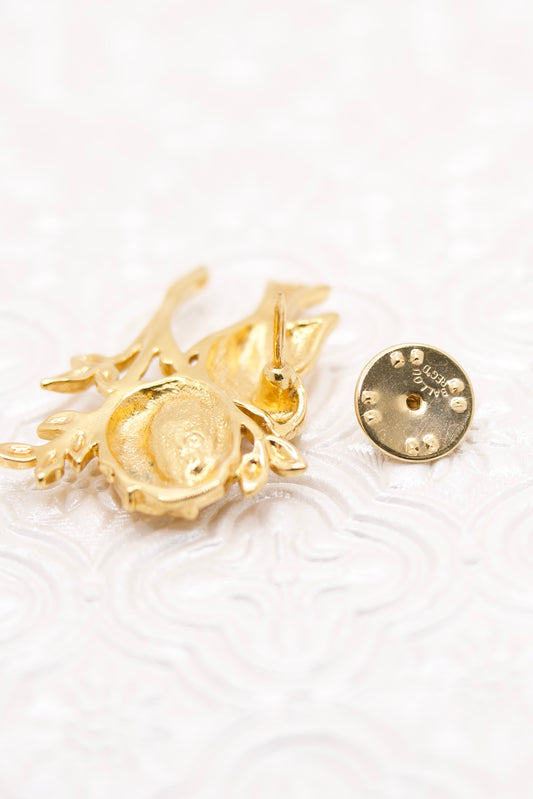 Vintage Momma Bird Nesting Brooch