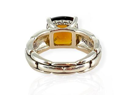 925 Sterling Silver and Citrine Ring Size 6