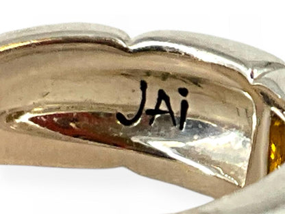 925 Sterling Silver and Citrine Ring Size 6