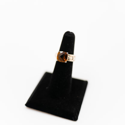 925 Sterling Silver and Citrine Ring Size 6