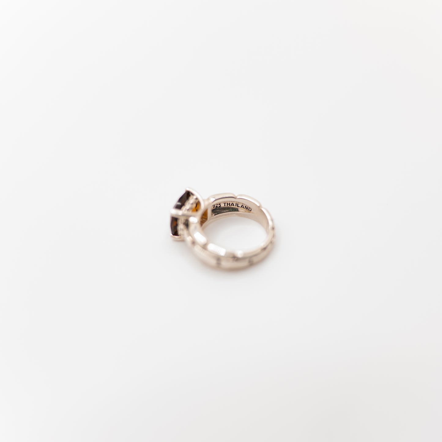 925 Sterling Silver and Citrine Ring Size 6
