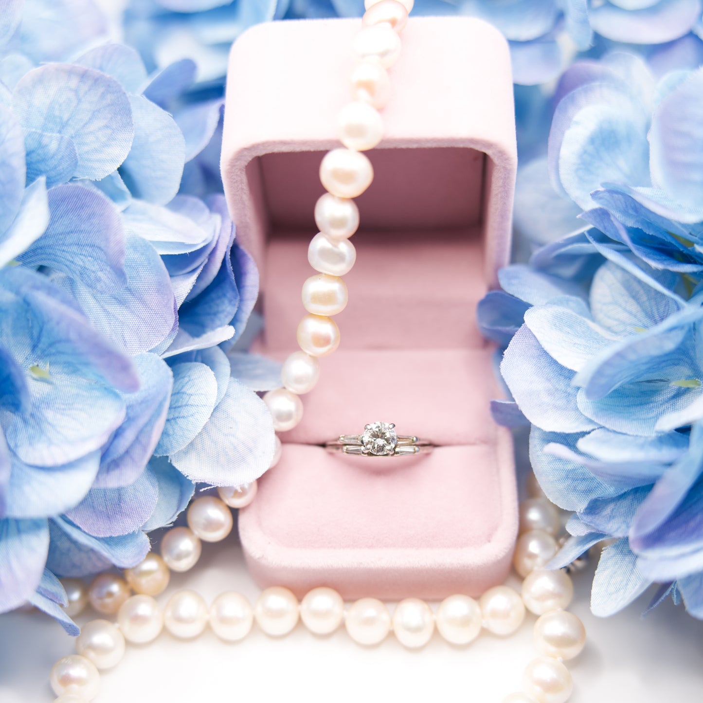 Vintage Diamond Wedding Set – 14k White Gold – 1.15ctw