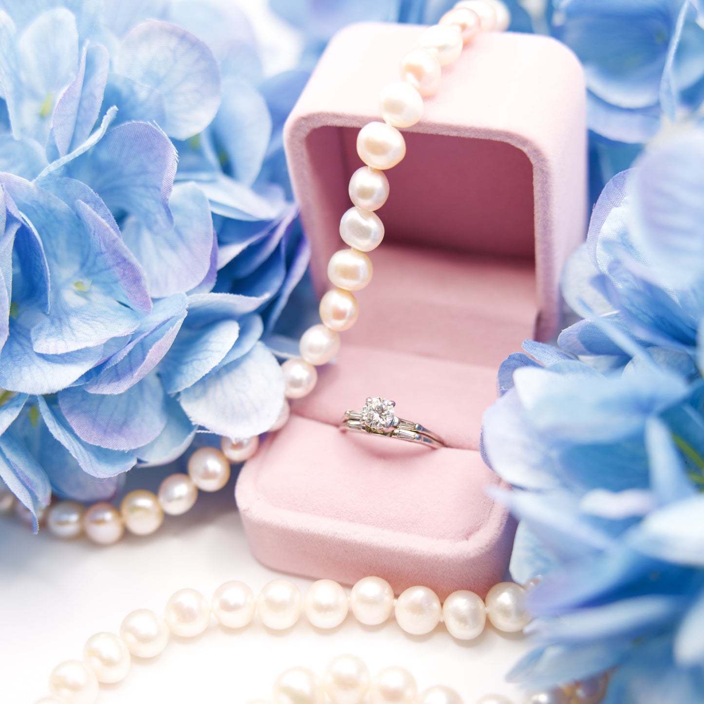 Vintage Diamond Wedding Set – 14k White Gold – 1.15ctw