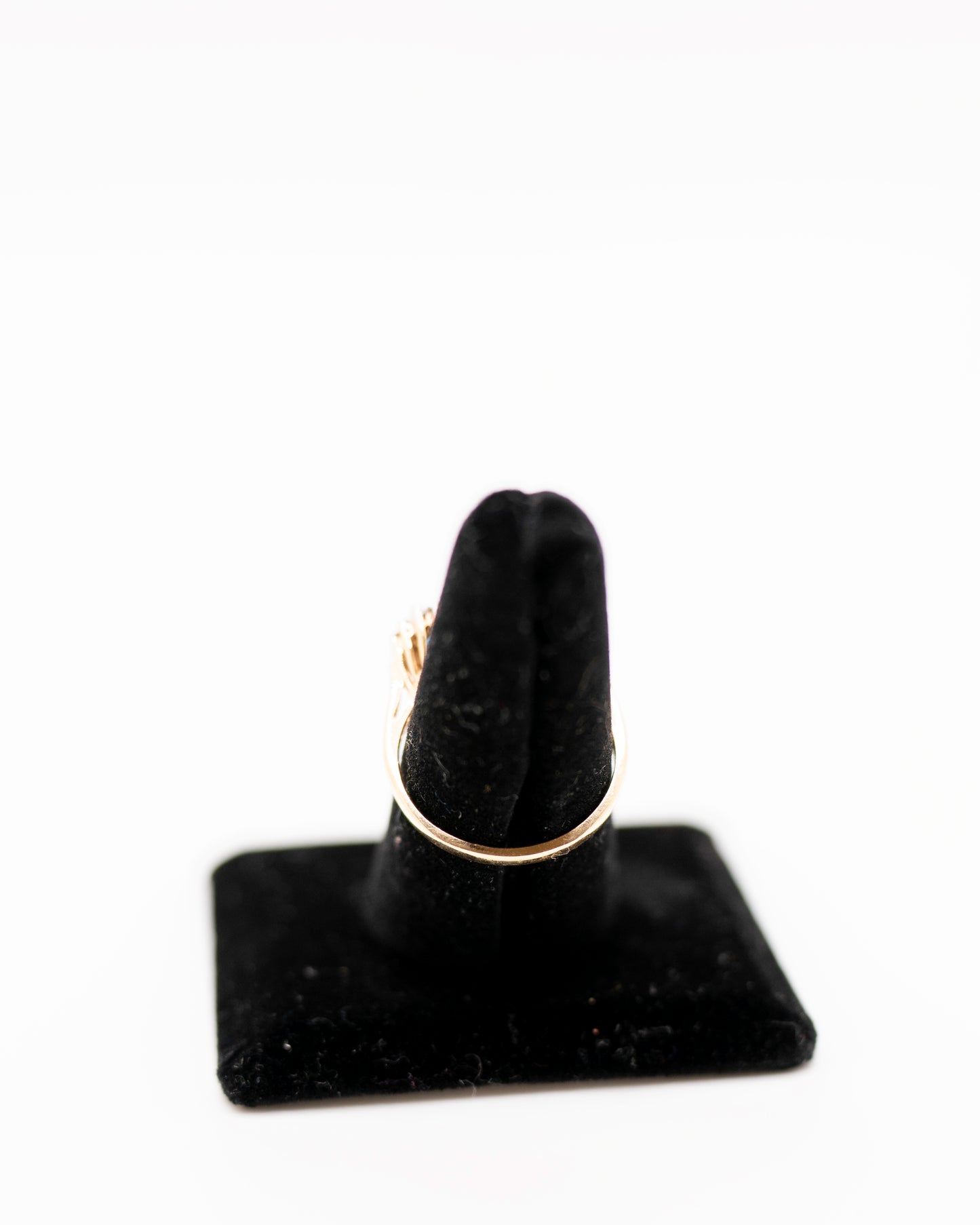 Vintage Three Stone Halo Blue Topaz Ring with Diamond Accents in Real 14k Gold