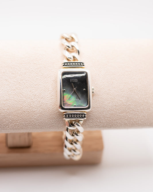 Ecclissi Mother of Pearl Face Watch - Sterling Silver Case