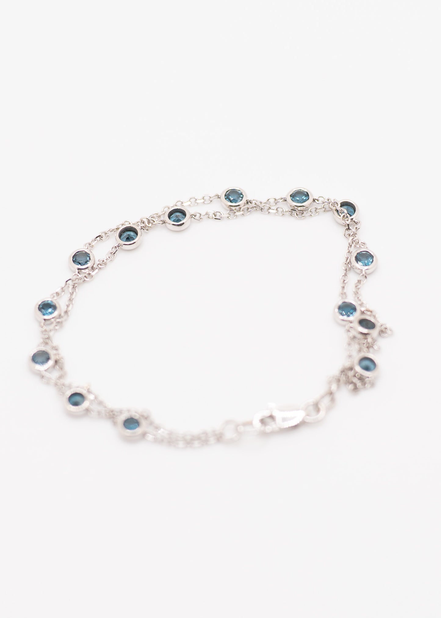 10K Double Strand London Blue Topaz Bracelet