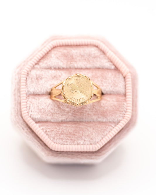 14K Yellow Gold Aries Ring