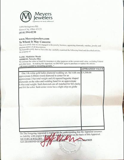 Vintage Diamond Wedding Set – 14k White Gold – 1.15ctw