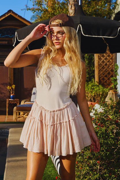 Romantic Solid Knit Mini Dress